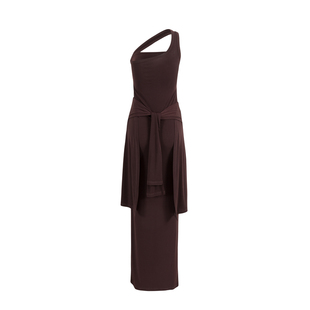 OTHERSTORE 维纳斯 不对称单肩挂脖连衣裙女秋冬显瘦气质修身裙子