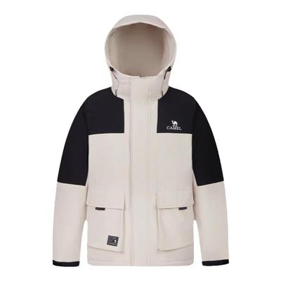 骆驼羽绒服防风保暖男款灰鸭绒