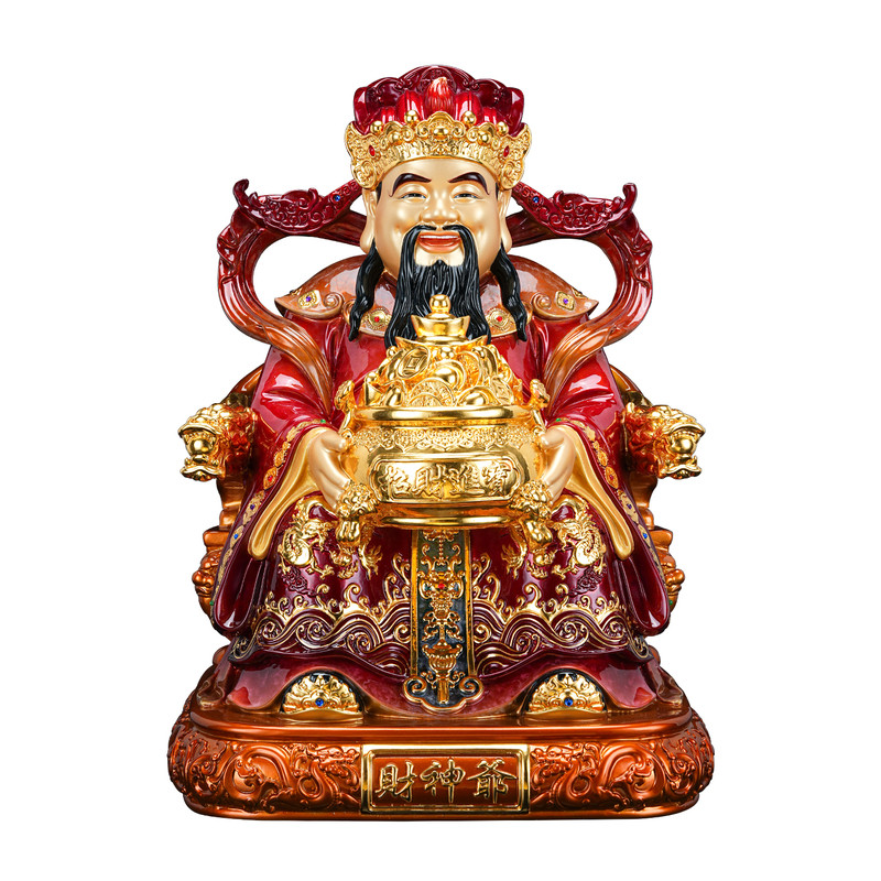 纯供奉黄铜新款家用热着色聚宝文财神爷佛像请财神工艺品开业礼品