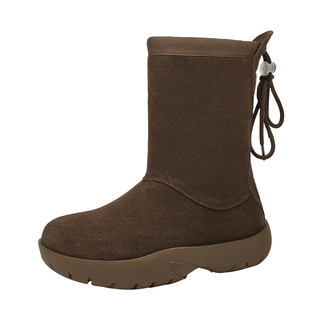 MILLIE'S/妙丽雪地靴女秋冬季新款短靴真皮厚底加绒加厚百搭棉鞋Z