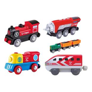 德国Hape火车轨道配件电动列车头火车头3岁幼儿童益智力玩具模型