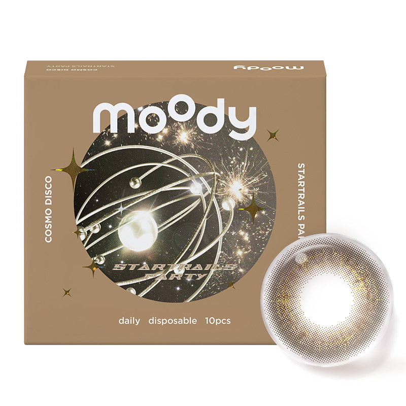 【买4加赠】moody金粉DISCO日抛美瞳引力黑胶极星朋克隐形眼镜女