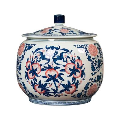 景德镇陶瓷高档存茶叶罐米缸面粉桶20斤30防潮家用密封带盖储物罐