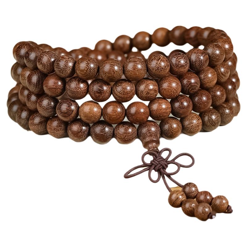 正宗金丝檀手串沉水老料檀香木楠木6/8mm108颗念珠佛珠男女手链