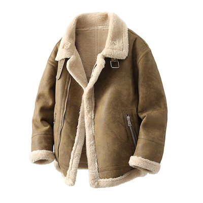 皮毛一体男士冬季大码加绒皮袄