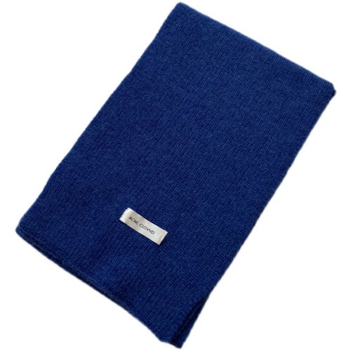 原版神仙藤井树雾霾蓝纯色围巾显白毛线围脖冬天新款情侣男女款