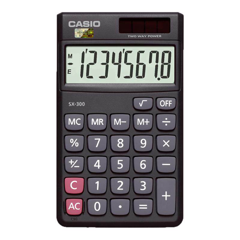 Casio卡西欧SX-300迷你可爱计算机便携随身小型太阳能计算器学生用考试大学简约商务办公掌上计算器