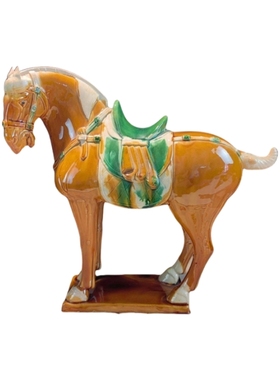 唐三彩半米大马风水摆件