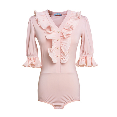 扉姿摩登舞交谊舞花边上衣女新款