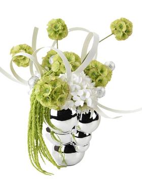 罗曼提现代样板间花艺索拉玛灰皮革纸巾架慵懒猫摆件客厅茶几组合