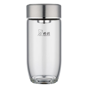 新款希诺单层玻璃杯男士大容量官方正品水杯家用茶杯大肚鹅蛋杯子