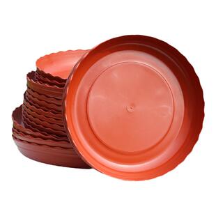 花边圆形托盘环保加厚树脂花盆托盘底托接水托盘花卉绿植塑料托盘