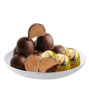 俄罗斯进口巧克力大头娃娃爱莲巧可可脂半球零食品旗舰官方