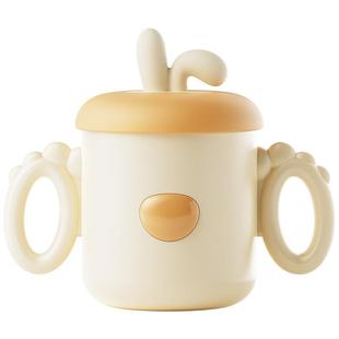 婧麒儿童水杯牛奶杯316不锈钢刻度吸管杯宝宝家用喝水杯学饮杯