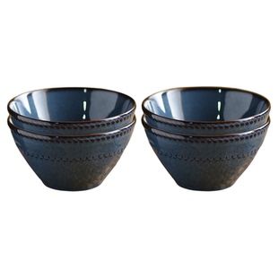 碗家用一人一个釉下彩饭碗情侣碗高颜值陶瓷斗笠碗汤碗精致甜品碗