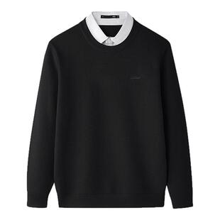 海澜之家2025秋冬新款男士长袖针织衫假两件毛衣爸爸父亲外套送礼