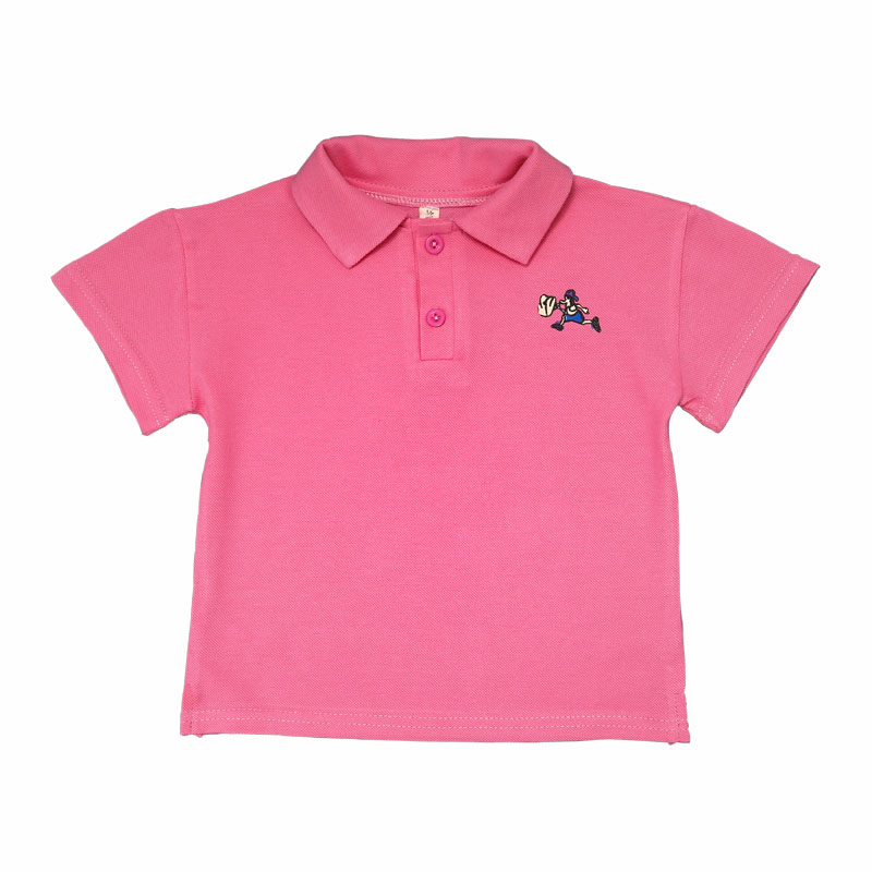 夏季新款中童粉色polo衫两件套