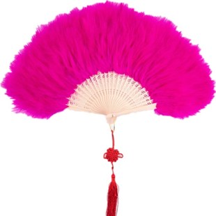 羽毛扇子舞蹈扇舞台表演旗袍走秀广场舞网红白色羽毛扇标准扇折扇