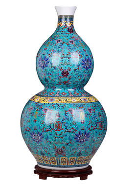 新中式大号葫芦摆件景德镇陶瓷瓶