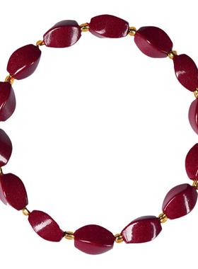 天然朱砂手串女款原矿石高含量