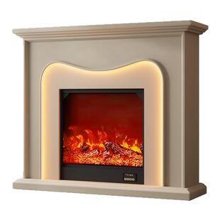法式奶油风壁炉装饰柜仿真火ins风玄光柜家用取暖器LED灯光背景墙
