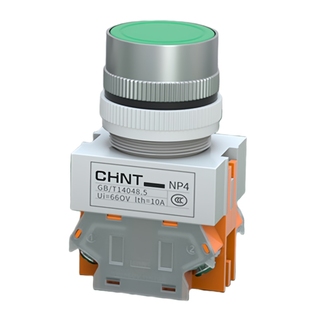 正泰自复位点动按钮NP4-11BN二三档开关电源旋转自锁急停按钮LA38