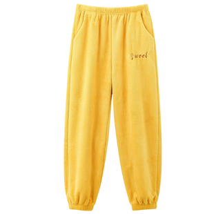 浪莎秋冬天睡裤女珊瑚绒加厚加绒保暖长裤2025新款法兰绒家居裤子