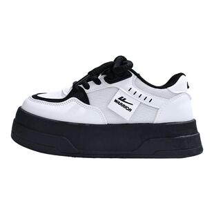 回力鞋子女生黑白厚底板鞋女款2025新款透气小白鞋女士百搭休闲鞋