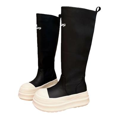 机车靴不过膝瘦瘦靴弹力长筒靴女