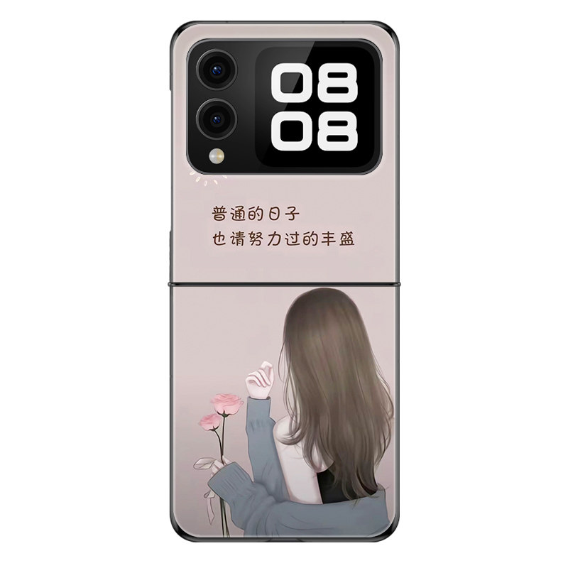 适用华为novaFlipS手机壳nova Flip S折叠屏新款高颜值防摔保护套钞票就是梦想鲜花网红个性时尚创意硬壳女潮