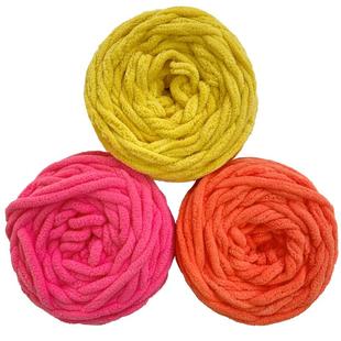 冰条线手工diy编织线材料包钩鞋粗毛线钩拖鞋柔软钩针送勾鞋教程