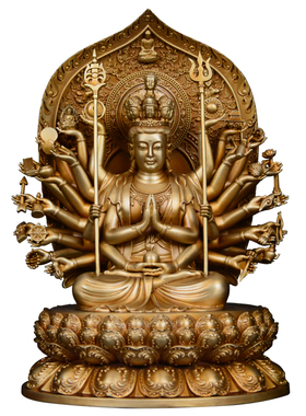 纯铜保平安菩萨佛堂摆件