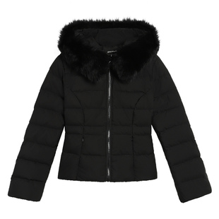 pusumede 白色短款轻薄羽绒服女冬季新款狐狸毛领连帽保暖外套