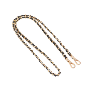 适用Mlb香水包斜挎肩带改造Nano水桶包黑色穿皮链条包链子包带