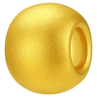 潮宏基好事发生足金串珠黄金转运珠3D硬金光面磨砂金珠隔珠生日