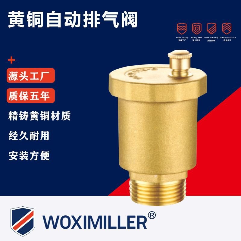 两联供黄铜球阀全自动排气阀家用外丝螺纹单向自动锅炉直排放气阀