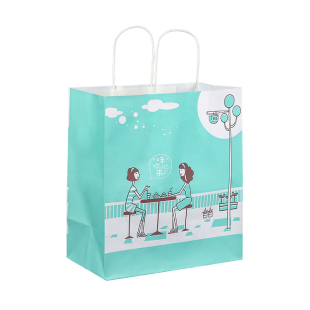 牛皮纸手提袋食品饮品奶茶餐盒外卖打包袋子商用可定制包装纸袋