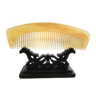 刻字牛角梳子正品家用羊角梳按摩梳天然防静电直长发防脱发纯头梳
