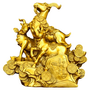 铜羊摆件黄铜三羊开泰生肖羊三阳开泰三合家居办公室装饰礼品大号