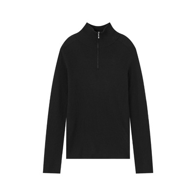 GOLDEN BARRY26早春经典高级感半开拉链立领100山羊绒毛衣243129