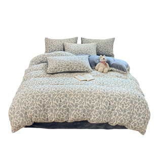 牛奶绒四件套2025新款冬季加厚加绒被套珊瑚绒床单保暖床上三件套