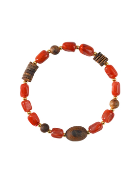 山川心语五行补木南红沉香手串