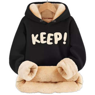 卫衣男款冬季2025新款秋冬款连帽加厚外套青少年学生加绒保暖冬装