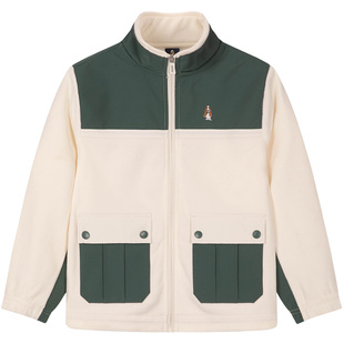 暇步士童装儿童摇粒绒外套春秋新款男童保暖舒适女童立领运动夹克