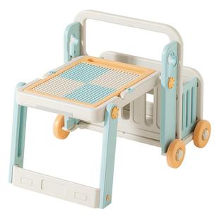 曼龙儿童多功能积木桌大颗粒拼图游戏桌宝宝益智玩具桌子周岁礼物