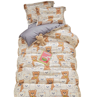 本初儿童防螨三件套纯棉男孩女全棉幼儿园学生宿舍床上用品四件套