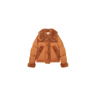 IMMI秋冬布面羊羔毛羽绒夹克外套