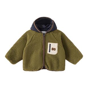贝贝城儿童外套冬季保暖男童连帽加厚毛毛衣男宝休闲外衣冬装衣服