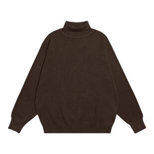 PUIBLICRADIO羊绒复古高领针织毛衣长袖纯色保暖西部美学公共电波