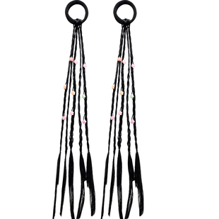 儿童假发辫子蓝色爵士舞头饰发夹街舞发绳女童小女孩发饰演唱配饰